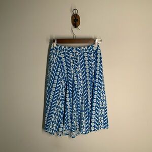 LuLaRoe Blue and White Midi A-line Skirt